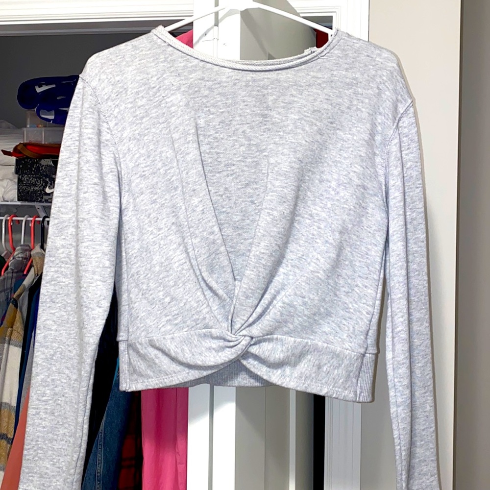 Aerie cross crop knit sweater